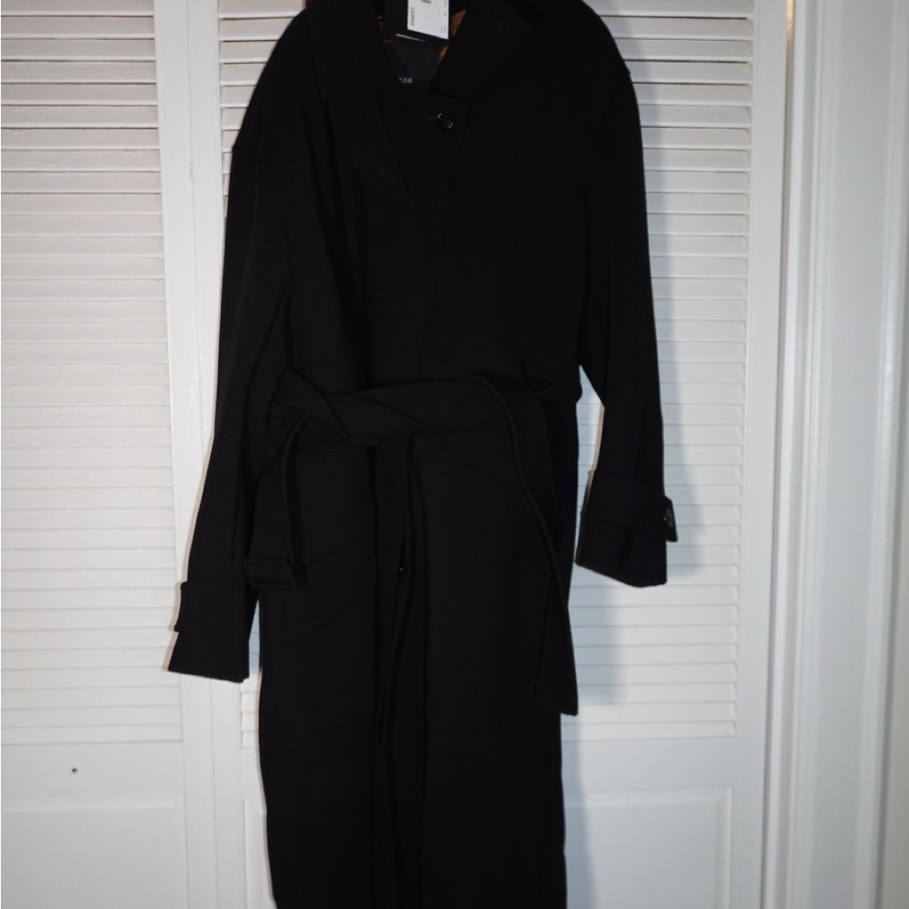 MaxMara Black Coat with Brown Lining